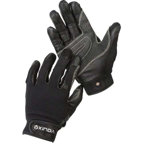 Outdoor Rope Drop Gloves Sports Full Finger Goat Skin Climbing Downhill Gloves Hiking Anti Slip Wear Resistant
