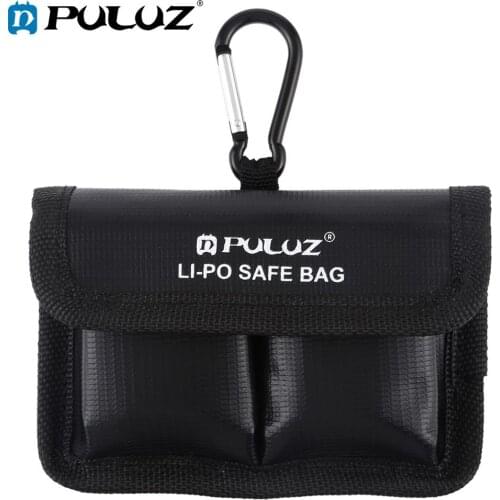 PULUZ Lithium Battery Explosion-proof Pouch Safety Protection Storage Bags with Carabiner for Camera Battery