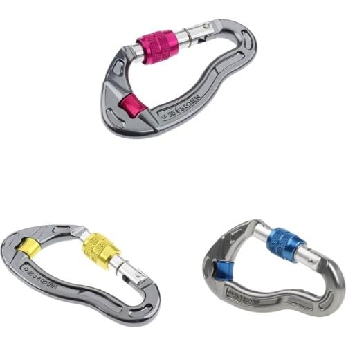 25KN Heavy Duty Screw Locking Carabiner For Rock Tree Climbing Exploring Rappelling Equip Mountaineering Hook Climbing Accessory