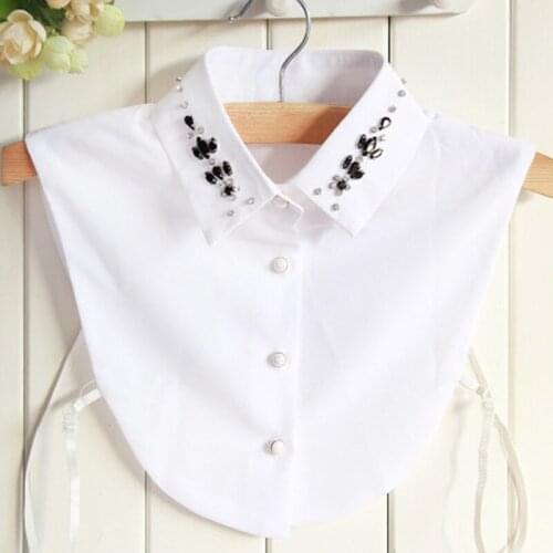 Fashion Ladies Sweater Fake Collar Shirt Solid Lapel Blouse Top All-Match Fake Collar Women Detachable Collars Wholesale