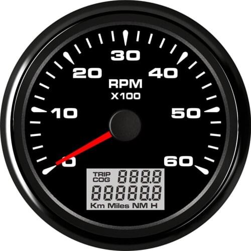85mm Marine Outboard Tachometer With LED Hourmeter Auto RV Boat Truck Car Waterproof RPM Meter 6000 RPM