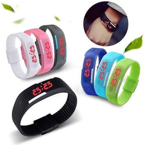 Women watches Unisex Men Fashion Silicone Band Red LED Sports clock Bracelet Touch Digital Wrist Watch New reloj mujer