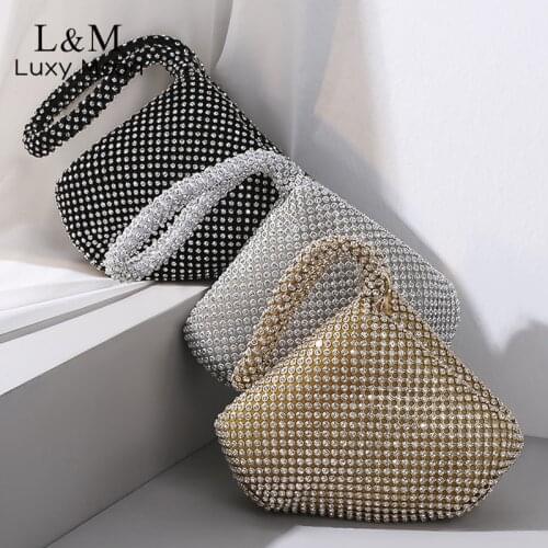 Women Rhinestone Clutch Bag Wedding Diamond Evening Bag Luxury Designer Handbag Mini Party Purse Fashion Beading Sac Femme X475H