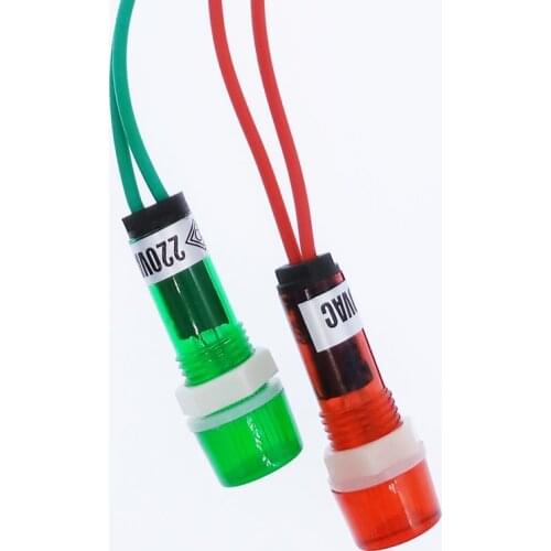 10PCS XDN1 Switch Signal Lamp Power Indicator Light Red Green 220VAC For Water Boilers Water Heaters High Temperature Resistance