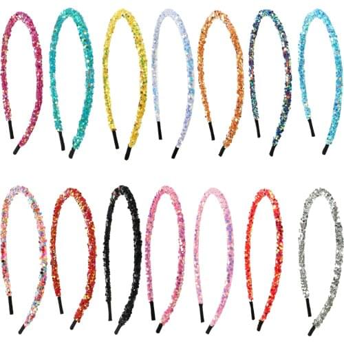 12.5x14cm Glitter Headband with Beads Hair Band for Kid Girls Bath Make Up DIY Decoration Crafts Accessories,1Yc19433