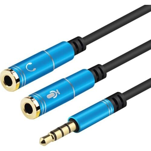 3.5mm Microphone Aux Cable 1 Male 2 Famle Cable Combo Extension Mobile Audio Adapter Splitter For Laptop Aux Cable Headphone