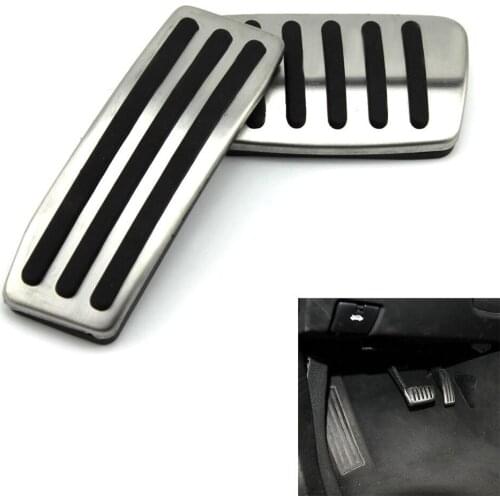 BBQ@FUKA 2pcs Car AT Foot Pedal Pad Plate Fuel Gas Brake Stainless Steel Fit For Cadillac SRX 2010-2015 No Drill Car Accessary