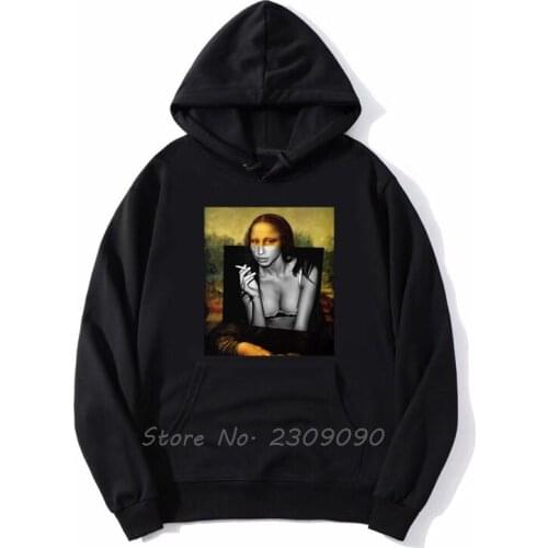 Banksy Renaissance Mona Lisa Street Artist Hoodie Casual Men Fleece Hoodies Sweatshirt Spring Autumn Streetwear