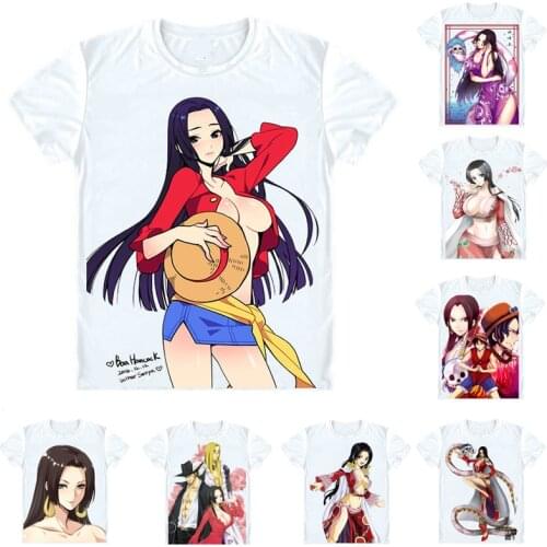 ONE PIECE T-Shirts Short Sleeve Shirts Anime Manga Wan Pisu Straw Hat Pirates Boa Hancock Pirate Empress Hankokkuu Cosplay Shirt