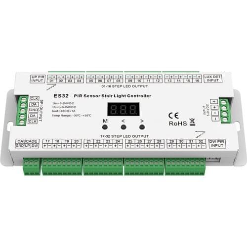 PIR Sensor Stair Light Controller 32 Channel Man Body Infrared Multi-Function Induction Step Ladder 2811 Pixel Running Strip