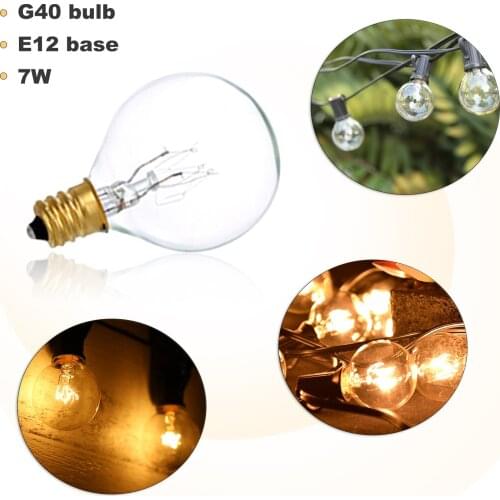 G40 Light Bulbs ReplacemenV Clear Globe Bulb Bulbs for Indoor Outdoor Patio Decor Home Wedding Party Decoration 25 Pack