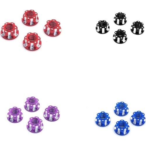4Pcs Alloy M4 Carving Design Hexagonal Nuts for HSP Sakura D3 D4 1/10 RC Remote Control Car Accessories