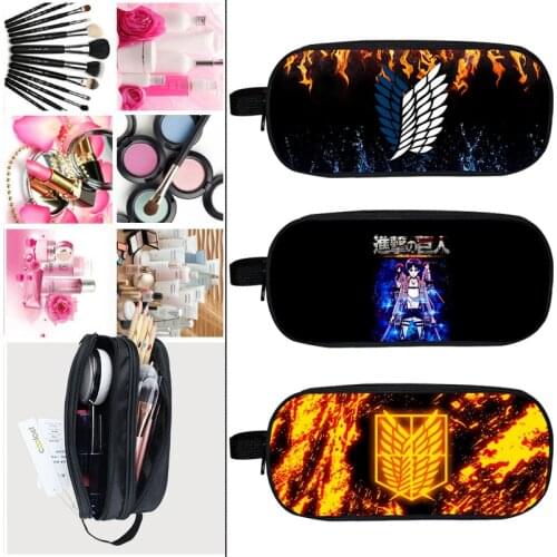 Hot Sale 3D Printed Attack on Titan Pencil Case Shingeki No Kyojin Pen Bag Pencil Box Stationery Storage Bag Cosmetic Case Pouch