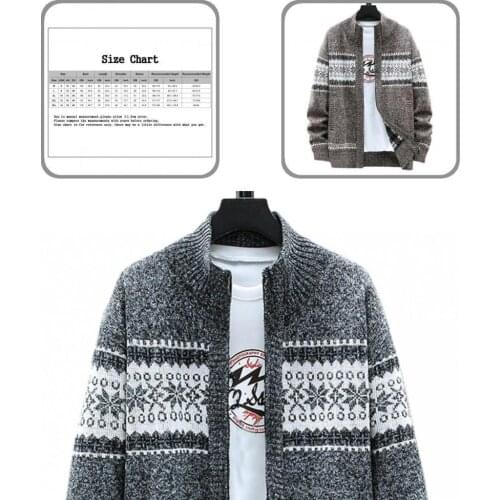 Cold Resistant Skin-friendly Thick Printing Knitted Cardigan Sweater Outerwear