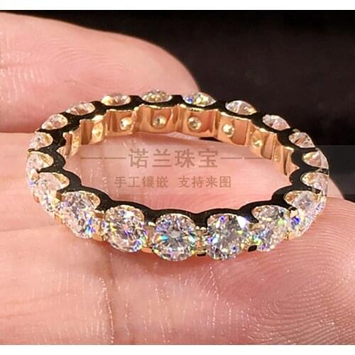 14K Au585 Gold Women Ring Moissanite Diamonds 0.2 Carart Round Luxury Elegant Party Engagement Anniversary Ring Trendy Present