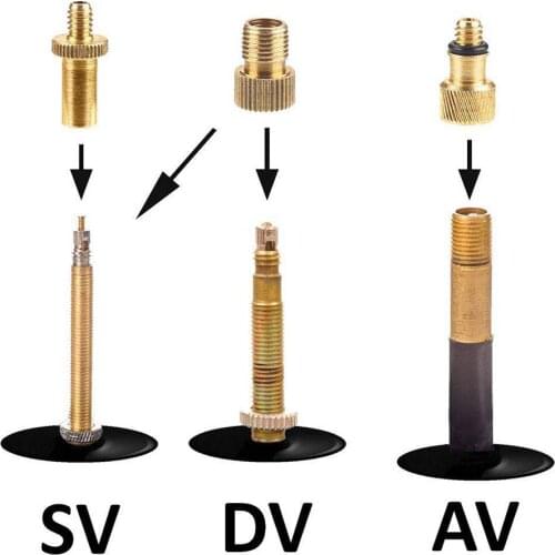 10-piece Copper Bicycle Valve Sv Av Dv Adapter Set Mtb Mountain Bike Tire Pump Adapter Set Bicycle Accessories