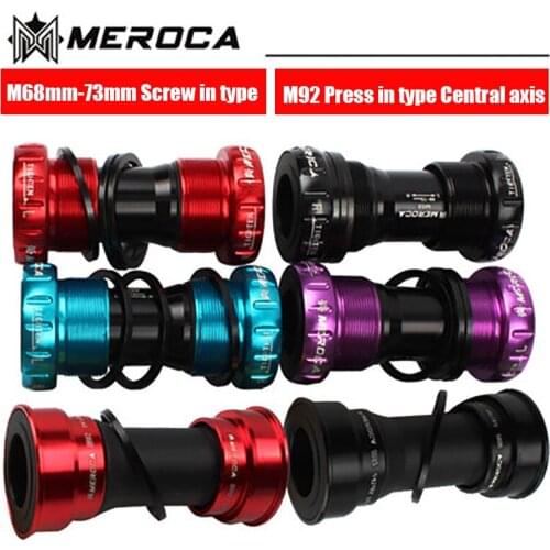 MEROCA Mountain Bike BB Steel Bearing Screw-in Center Axle Bicycle Integrated Hollow Bottom Bracket Inner diameter 24mm Applicab