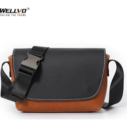 High Quality PU Leather Shoulder Bags Men Small Purse 2021 New Trend Crossbody Bag Casual Travel Business Messenger Bag X202C