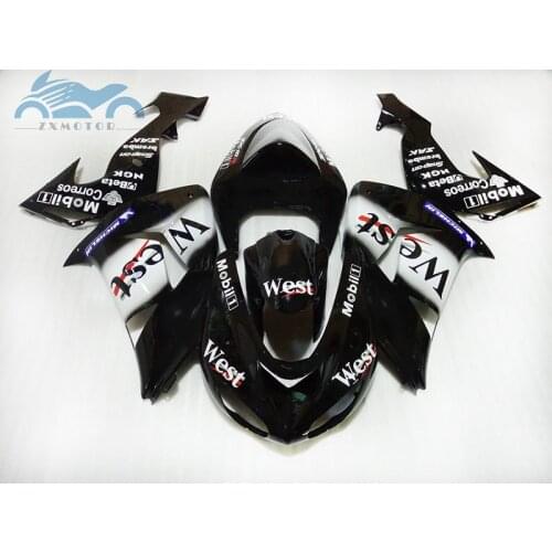 Motorcycle fairing kit for Kawasaki Ninja ZX 10 R 06 07 black west ABS fairings set ZX10 R 2006 2007 aftermarket parts KP02