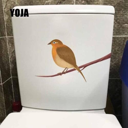 YOJA 22.7X12.3CM Funny Cartoon Bird Wall Sticker Toilet Seat Decal Bedroom Home Decor Art Mural T5-0664