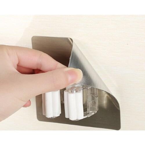 Wall Mounted Mop Organizer Holder Rack Wall Hanging Seamless Nail-Free Broom Hanger Mop Clip Card Seat Household Tools