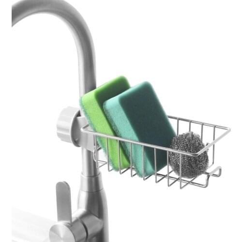 Stainless Steel Faucet Rack Kitchen Storage Shelf Sponge Dish Cloth Finishing Rack Drain Rack Pool Rag Storage Drain Dry Rack