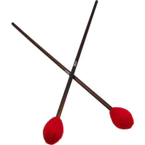 NEW 1 Pair Marimba Mallets Percussion Sticks Drumsticks Medium Hard Yarn Head Red For Percussion Instruments Drum Accessories