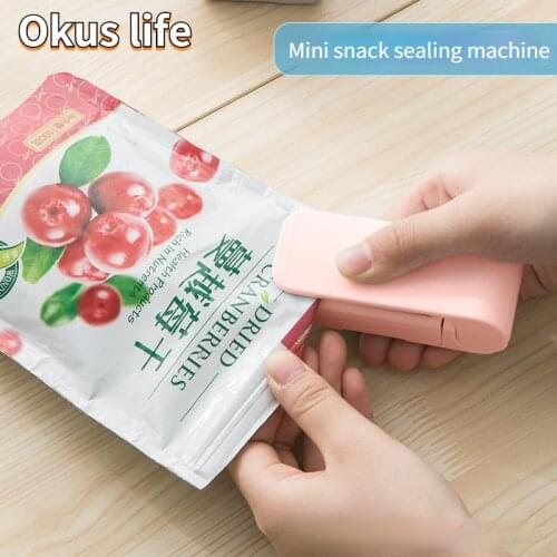 New Portable Mini Sealer Home Heat Bag Plastic Food Snacks Bag Sealing Machine Food Packaging Kitchen Storage Clips Wholesale