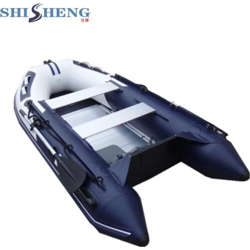 Wholesale inflatable pvc fishing boat/White&dark blue folding boat
