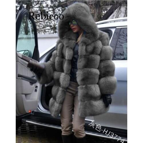New winter imported fox fur coat female temperament warm womens plus size fashions faux fur coat coat