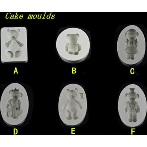 Cartoon Animal Silicone Fondant Mold DIY Doll Bear Sheep Chocolate Candy Cake Decorating Tools Children Manual Cake Baking Tools