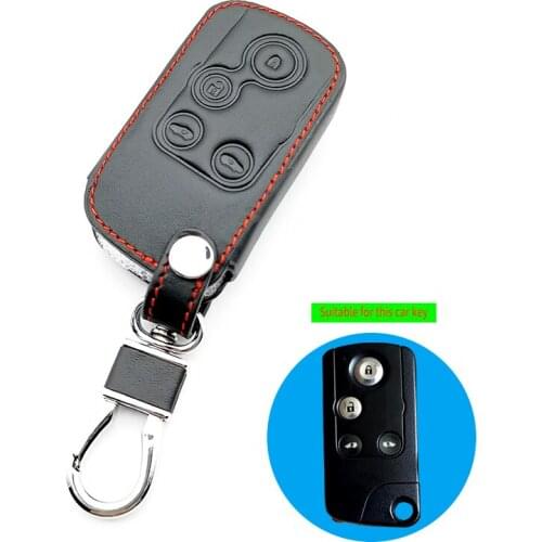High Quality Leather Car Key Cover Case Fit for Honda Odyssey Elysion 4 Button Jacket Remote Control Key Shell