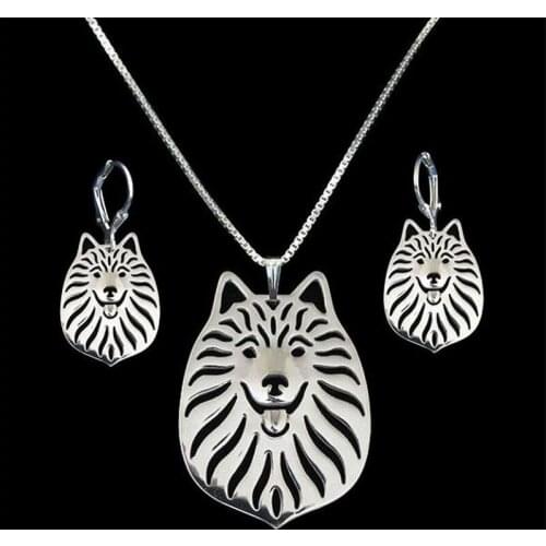 Women' American Eskimo Jewelry Set Lovers' Dog Jewelry Set