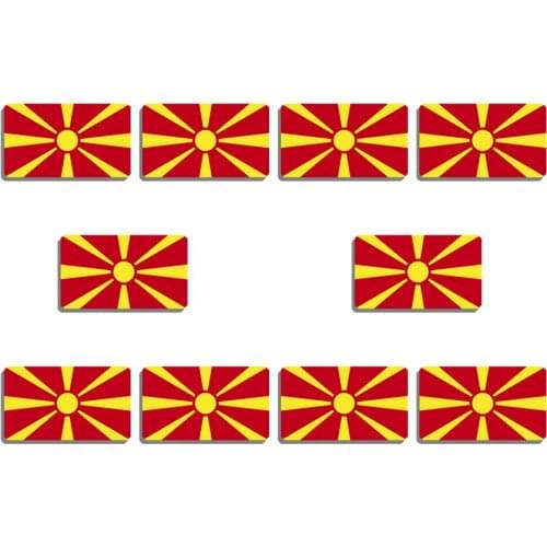 10Pcs Macedonia Flag Brooch Vintage Resin Pride Flag Pin Backpacks Shirt Accessory Acrylic Badge