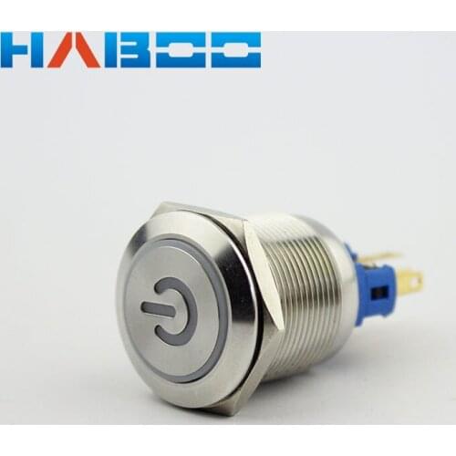 10pcs/lot 22mm on-off anti-vantal metal push button switch waterproof IP67 led lights switch 1NO+1NC