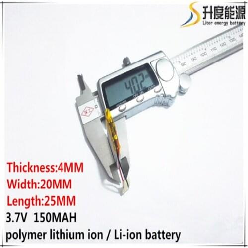 10pcs [SD] 3.7V,150mAH,[402025] Polymer lithium ion / Li-ion battery for TOY,POWER BANK,GPS,mp3,mp4,cell phone,speaker