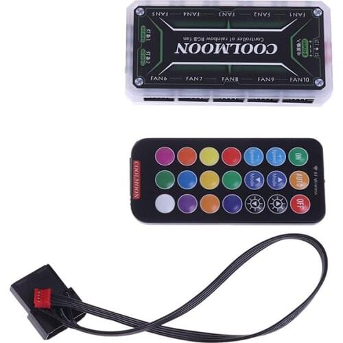 12cm LED Lamp ABS Remote Control Computer Case Fan Home Low Noise Controller PC Cooling Chassis Universal RGB Adjust Accessories