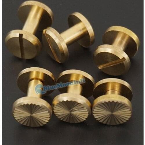 20 Pcs 4 6 8 10 12 15mm Solid Brass domed Arc Head Stud Button Screwback Chicago Screw