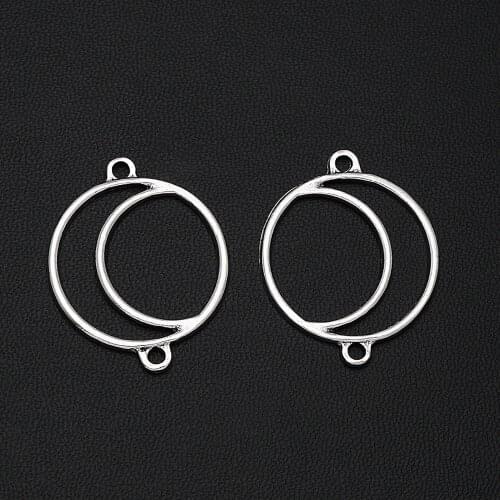 8pcs/Lots 25x31mm Antique Silver Plated Moon Connectors Charms Sun Pendant For DIY Jewelry Making Finding Supplies hqd Wholesale