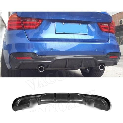 Carbon Fiber Rear Diffuser for BMW 3 Series GT F34 M Sport Bumper 4-Door 2014 - 2018 FRP MP Style Back Bumper Lip Spoiler