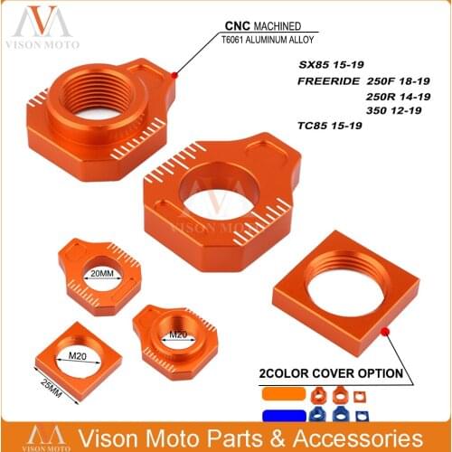 CNC Rear Chain Adjuster Axle Block For KTM SX85 2015 2016 2017 2018 2019 FREERIDE 250F 18-19 FREERIDE 250R 14-19 FREERIDE 350