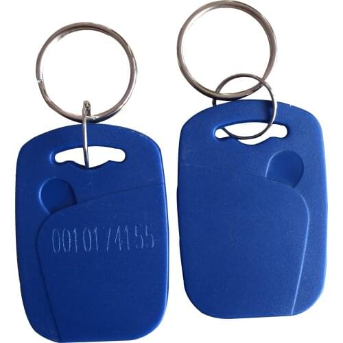125khz rfid em4100 blue access door keychain 50pcs/lot