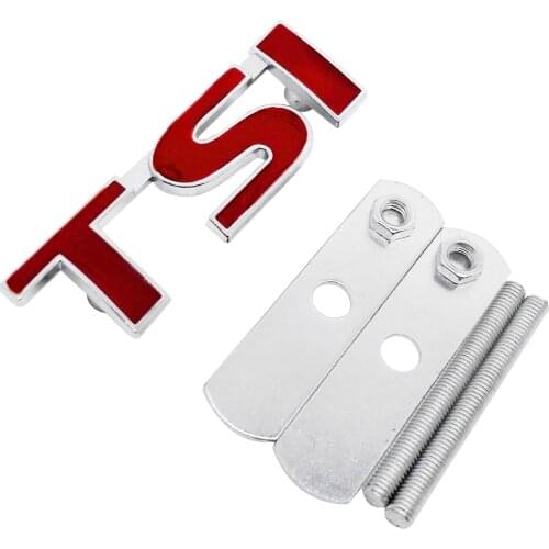 For TSI Logo 3D Car Styling Front Stickers Metal Grille Emblem Badge for VW Volkswagen T4 T5 Golf 4 5 6 7 Passat b6 Polo Tiguan
