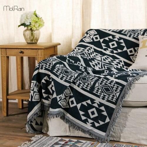 180x340cm Home Use Blanket India Style Geometric Pattern Throw Blankets for Beds Crochet Sleeping Chair Sofa Cover Thick Blanket