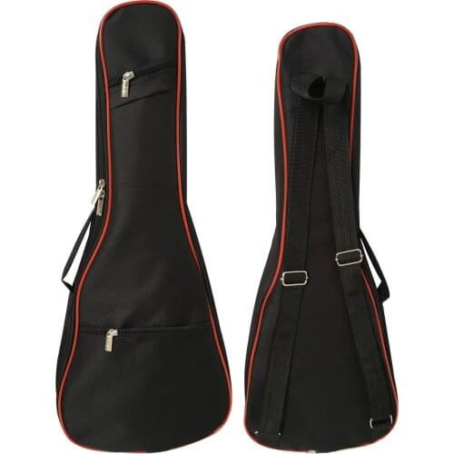 Duoer 21 / 23 / 26 Inch Portable Ukulele Bag 6mm Sponge Soft Case Gig Ukulele Mini Guitar Waterproof Backpack Black