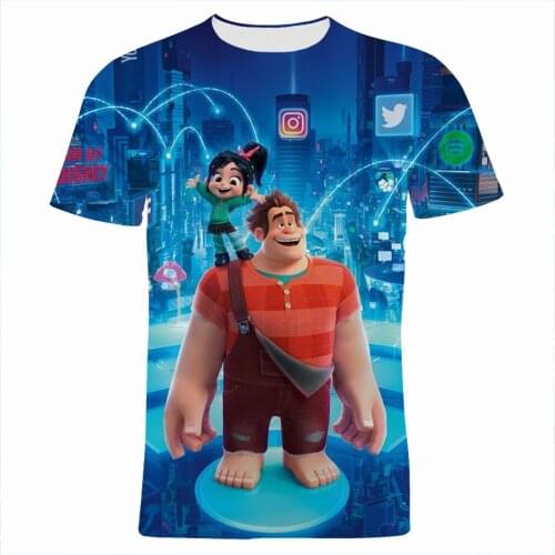 3D Print T Shirt For Boy Girl Kids Disney Wreck-It Ralph Cartoon Anime Clothes Women Streetwear Fashion Mens T-shirts Tops