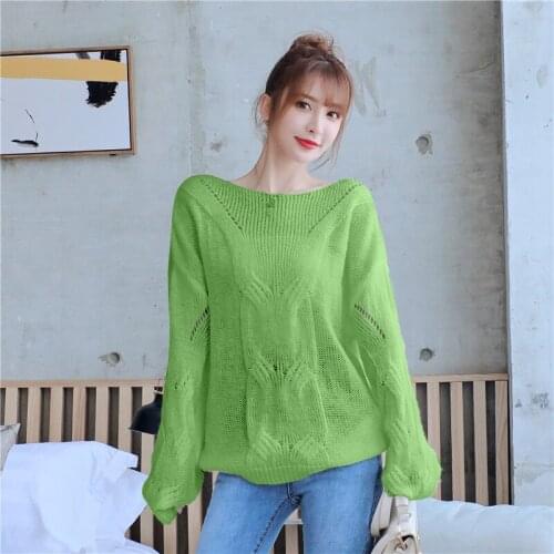 H9501 Autumn Winter Pullover Sweater Girl Korean Loose Long Sleeve Knitted Jumper Tops Women College Style High Quality Sweaters