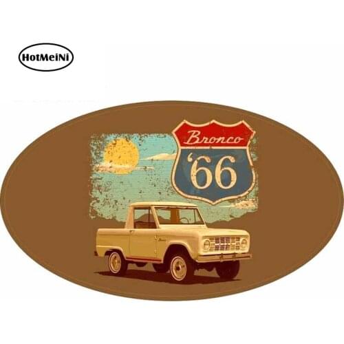 HotMeiNi 13cm x 7.7cm for Ford Bronco '66 Vintage Car Stickers and Decals Vinyl Anime Pull Flower Decoration for Vehicle Truck