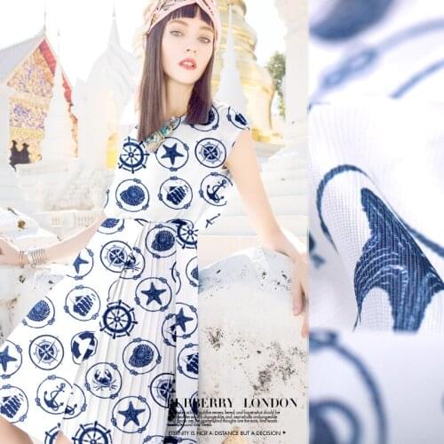 Caribbean captain special silk high-end spray painted silk texture fabric clothing A136