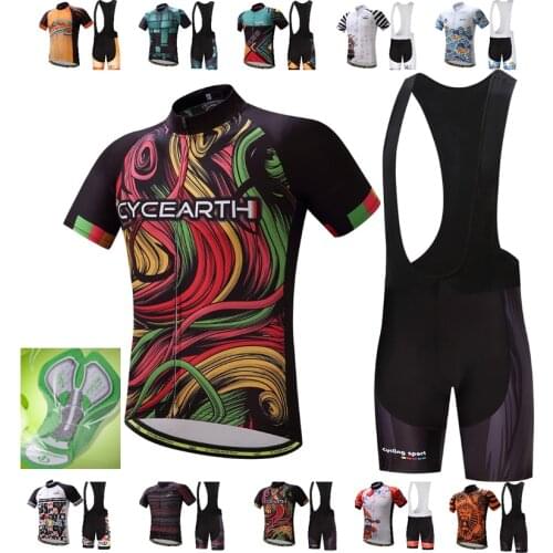 CYCEARTH Cycling Jersey Set Mens Summer Style Short Sleeve Cycling Clothing Sportswear Outdoor Mtb Ropa Ciclismo Bike Wear